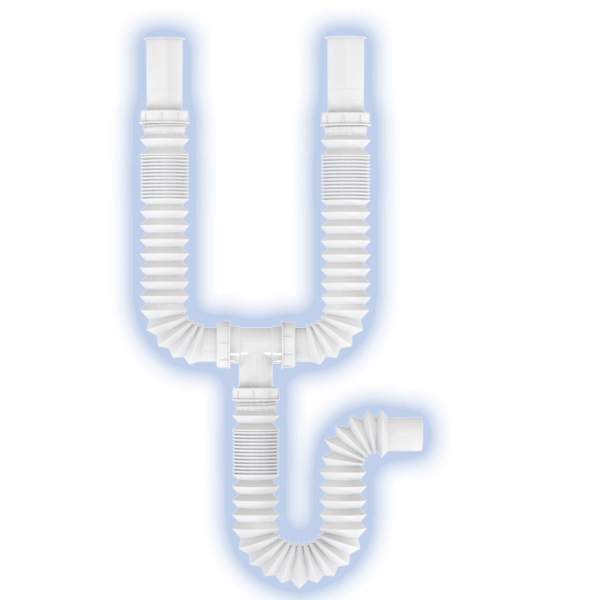 FLEXIBLE TWIN TRAP DRAIN WITH 1.8’/55 CM EXTENSION