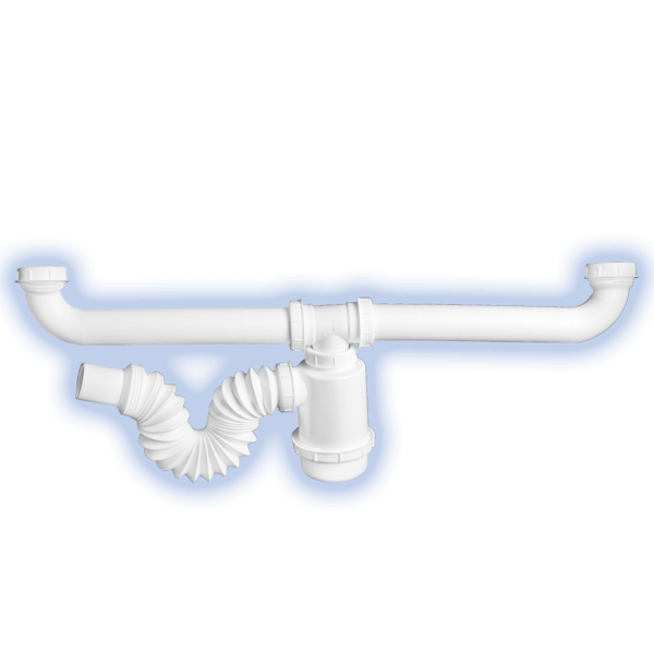 RIGID STANDARD (AMERICAN) DRAIN WITH LARGE BOTTLE TRAP AND LARGE TEE FITTING
