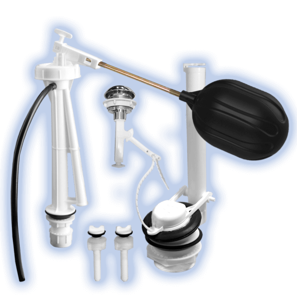 FLUSH VALVE KIT WITH PUSH BUTTON ON TOP.