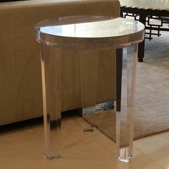 Round End Table- 2 inch Acrylic (clear)