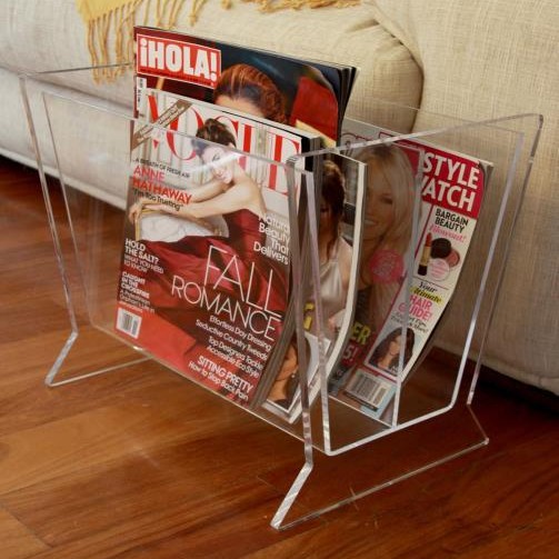 Acrylic Magazine Basket Organizer