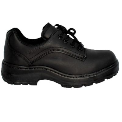 Ergonomic industrial footwear with double density polyurethane sole.